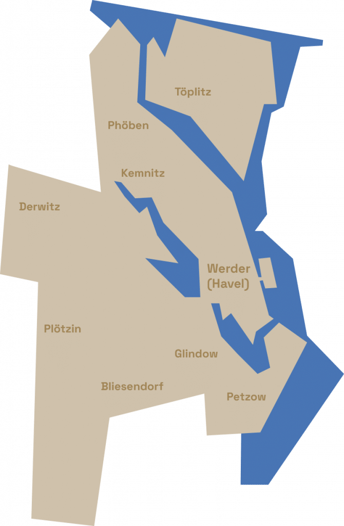 Karte Werder (Havel) und seine Ortsteile